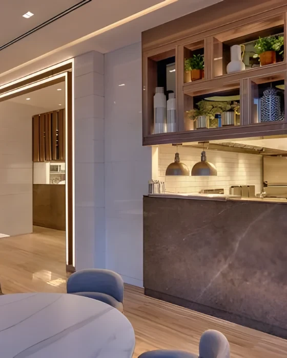 When the Open Kitchen Becomes the Back Wall of the Room